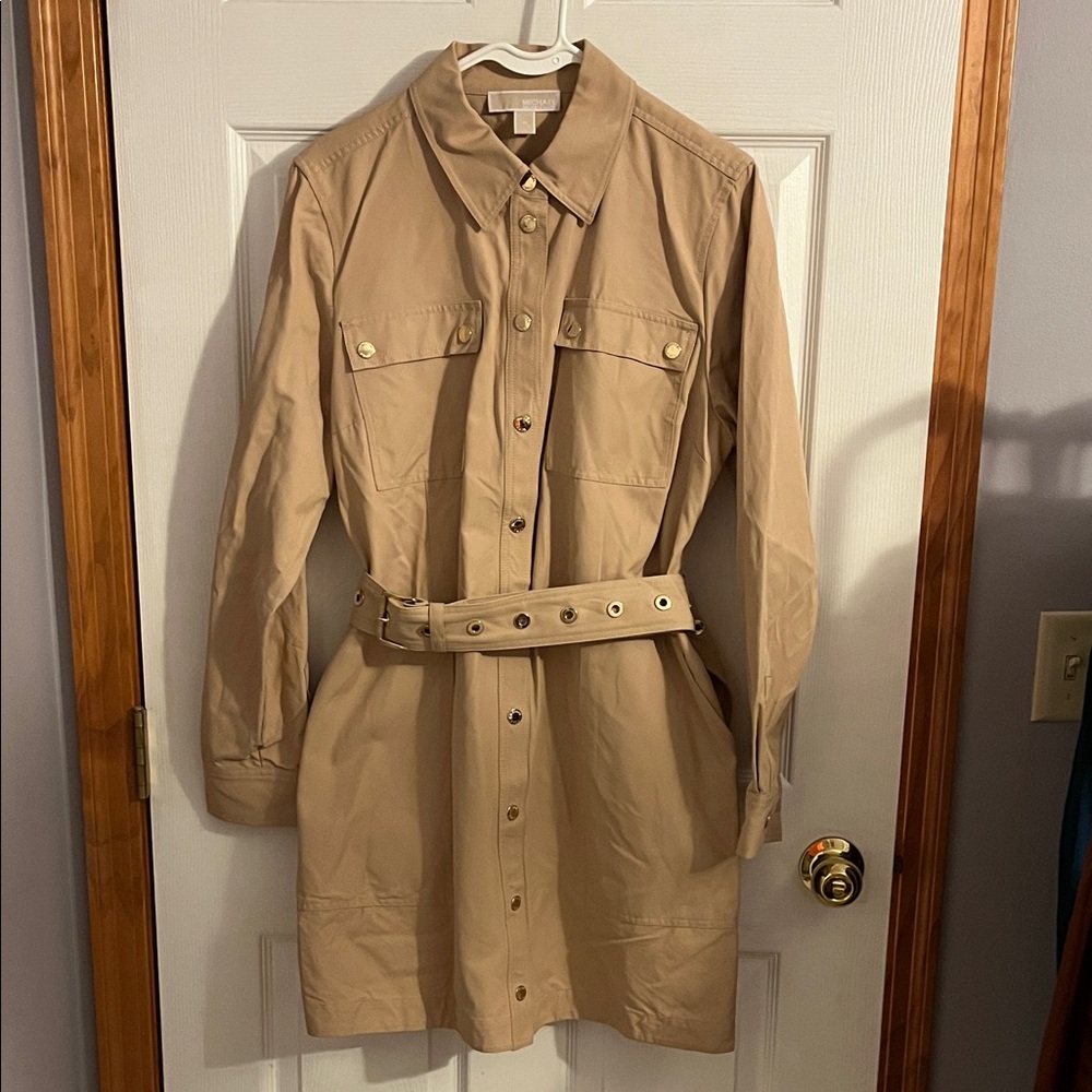 Michael Kors Tan Trench Dress